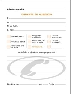 TALONARIO LLAMADAS TELEFONO 8º NATU LOAN